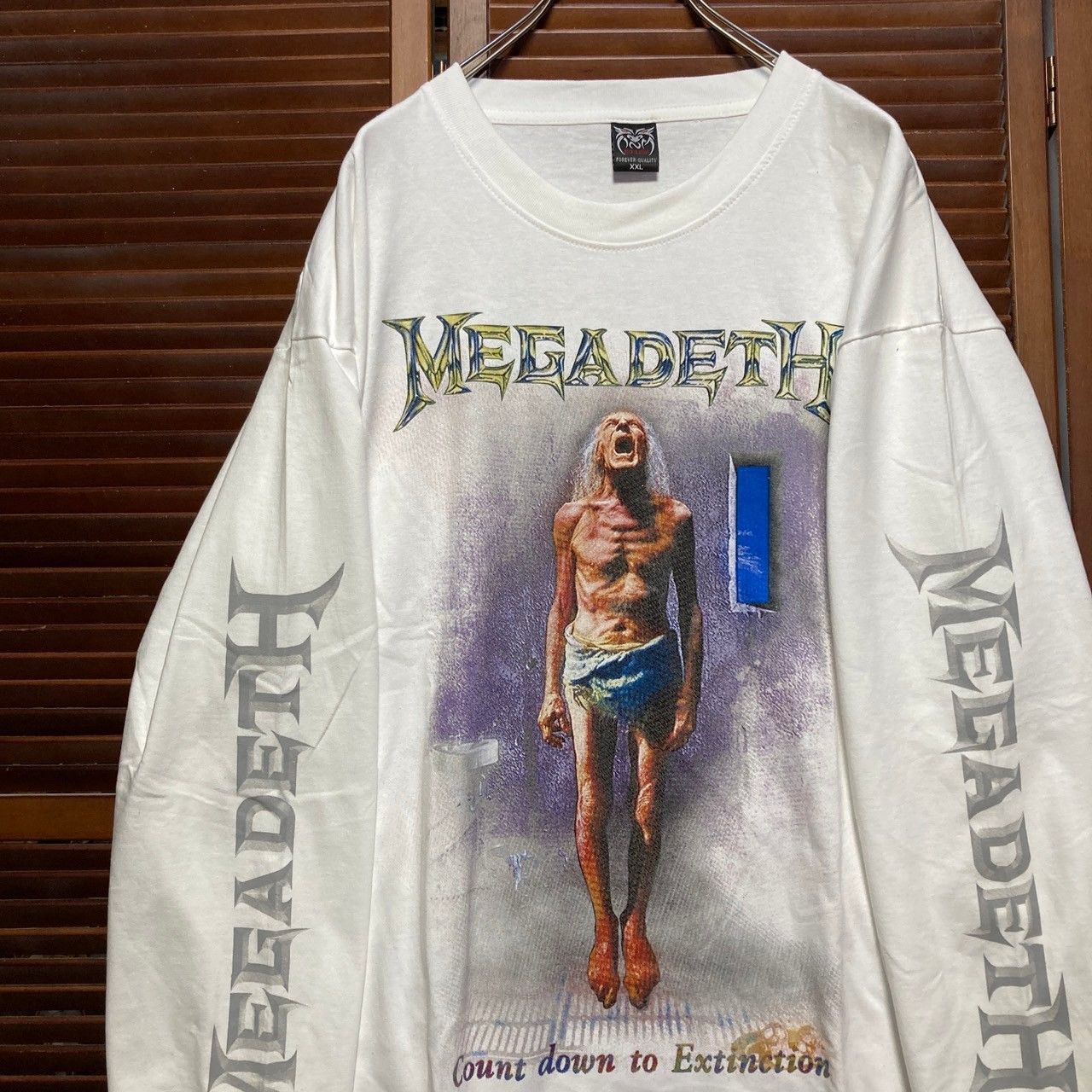 メガデス MEGADETH 白 長袖 Tシャツ ロンT バンド ロングスリーブ