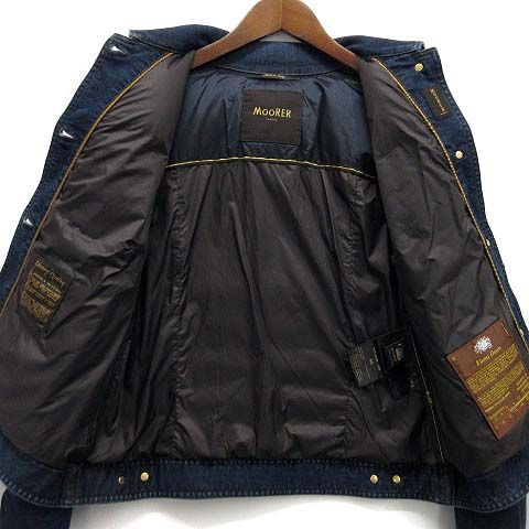 XL★レミレリーフ レザー デニム ダウンベスト インディゴ 加工 ジャケット デニムダウンベスト - REMI RELIEF（レミレリーフ