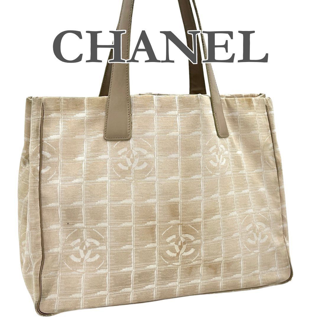 色 CHANEL ニュートラベル トートバッグ シャンパンゴールド 1375T