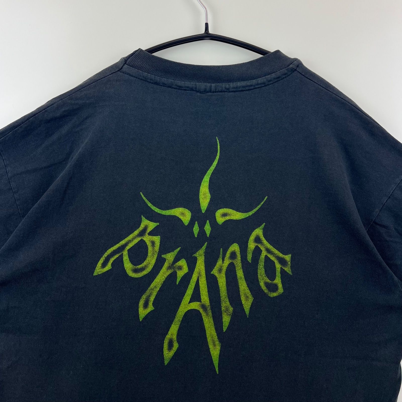 90s ペリーエリス チェックレーヨン半袖シャツ 黒ブラック XL ヴィンテージ prAna 90s USA logo print Tee L fade black プラナ