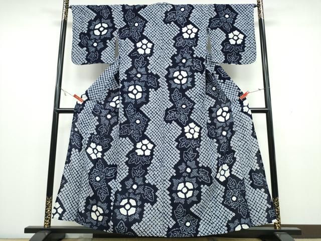 平和屋着物∴夏物 浴衣 有松鳴海絞り 舞花文 綿 CAAW1160ng
