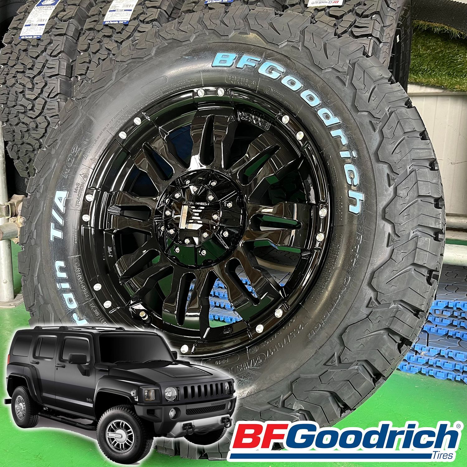 FJクルーザー ハマー H3 新品タイヤホイールセット 17インチ Balano BF Goodrich KO2 AT ホワイトレター  265/70R17 新品 タイヤホイール 4本 サマータイヤ - メルカリ