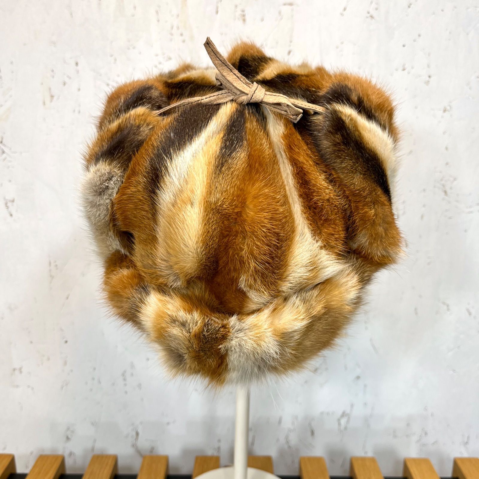 希少な大きいサイズ リアルファー フォックスファー フライトキャップ