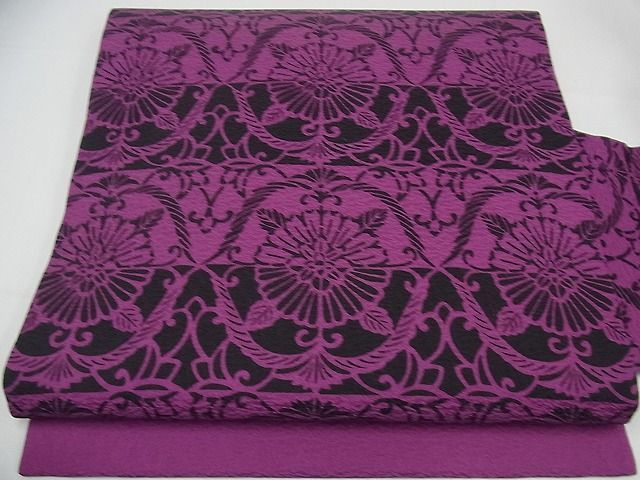 平和屋-こころ店■九寸名古屋帯 吉祥花唐草文 正絹 逸品 A-br5745