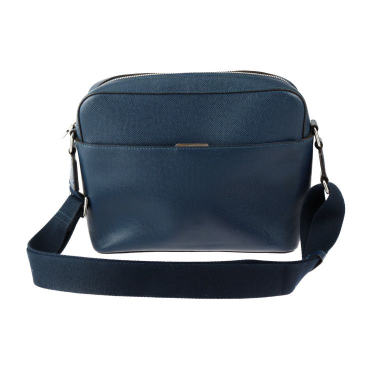 LOUIS VUITTON ルイ ヴィトン アントン メッセンジャー PM ショルダーバッグ M33426 レザー ブルーマリーヌ シルバー金具 タイガ ビトン ブルー系
