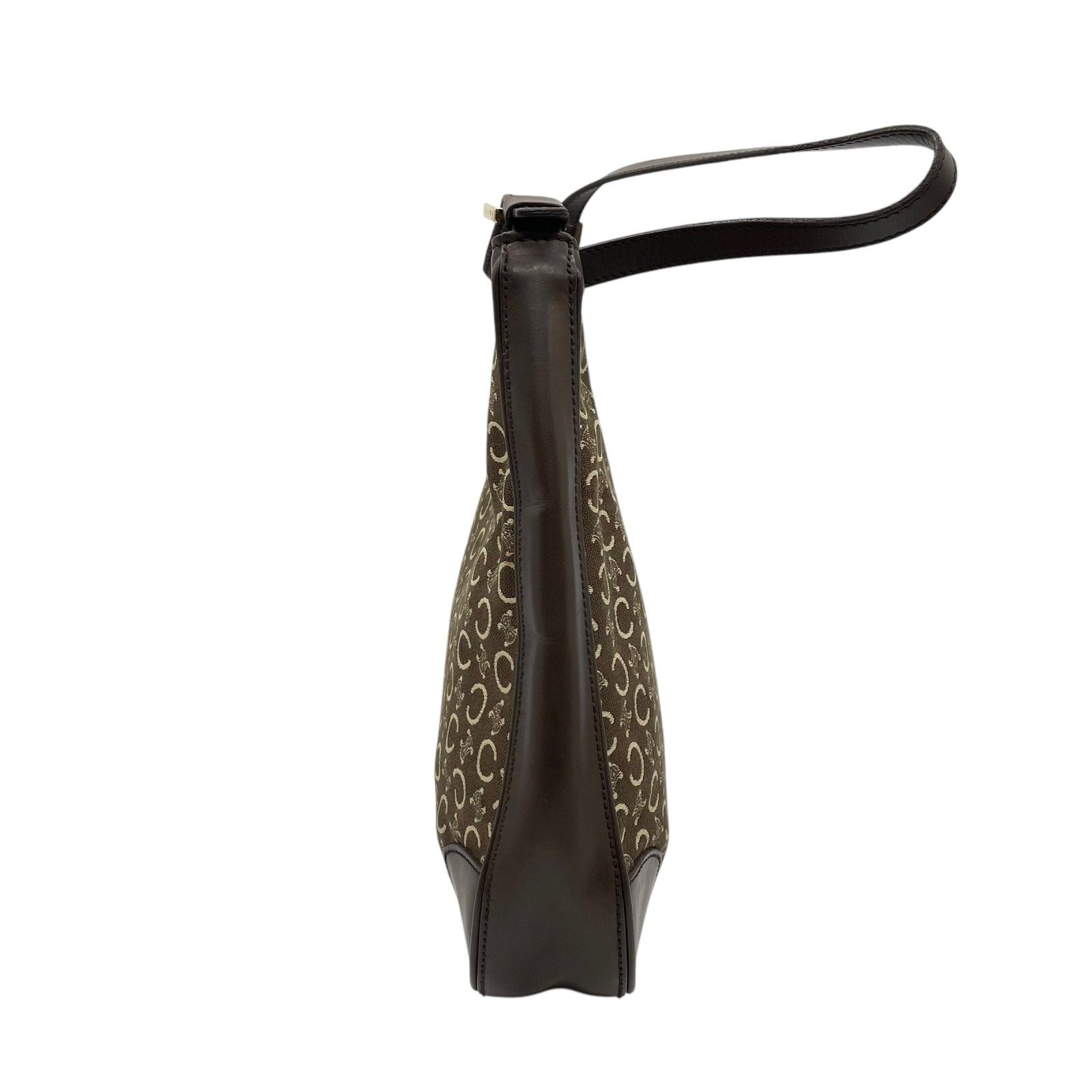 美品】CELINE セリーヌ Cマカダム キャンバス レザー ショルダーバッグ