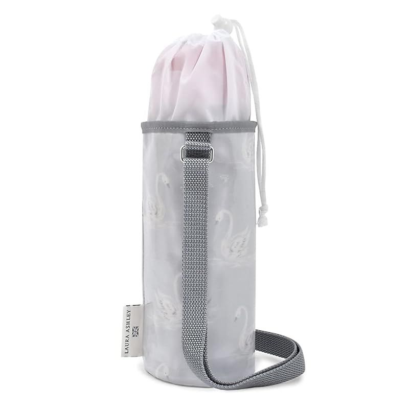 【新着商品】LAURA ASHLEY 水筒カバー 女の子 子供 ケース ホルダー ラージサイズ 肩掛けSwans N7321210 グレー