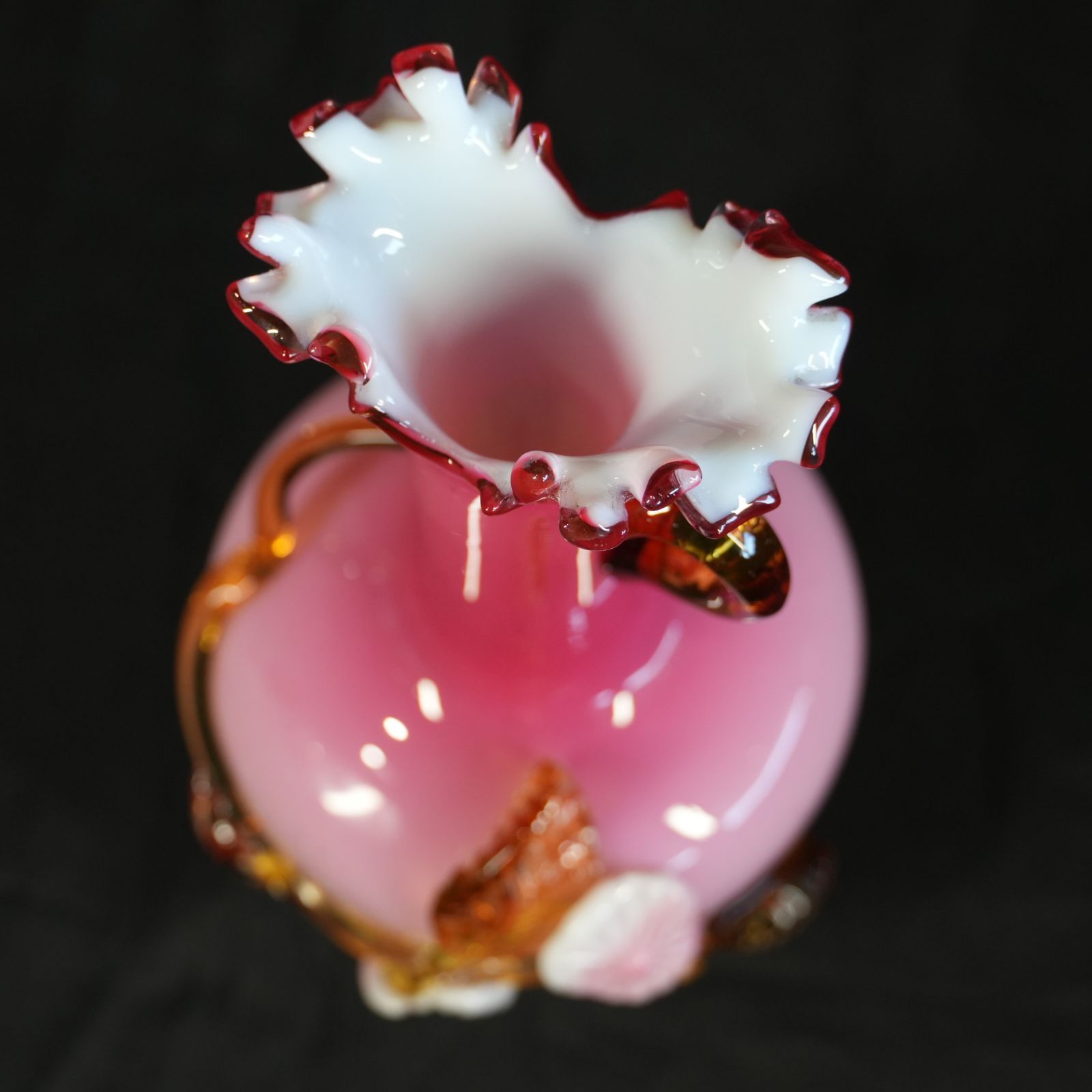 ウランガラス一輪挿し アンティークフラワーベース イギリス ヴァセリンガラス ウランガラス