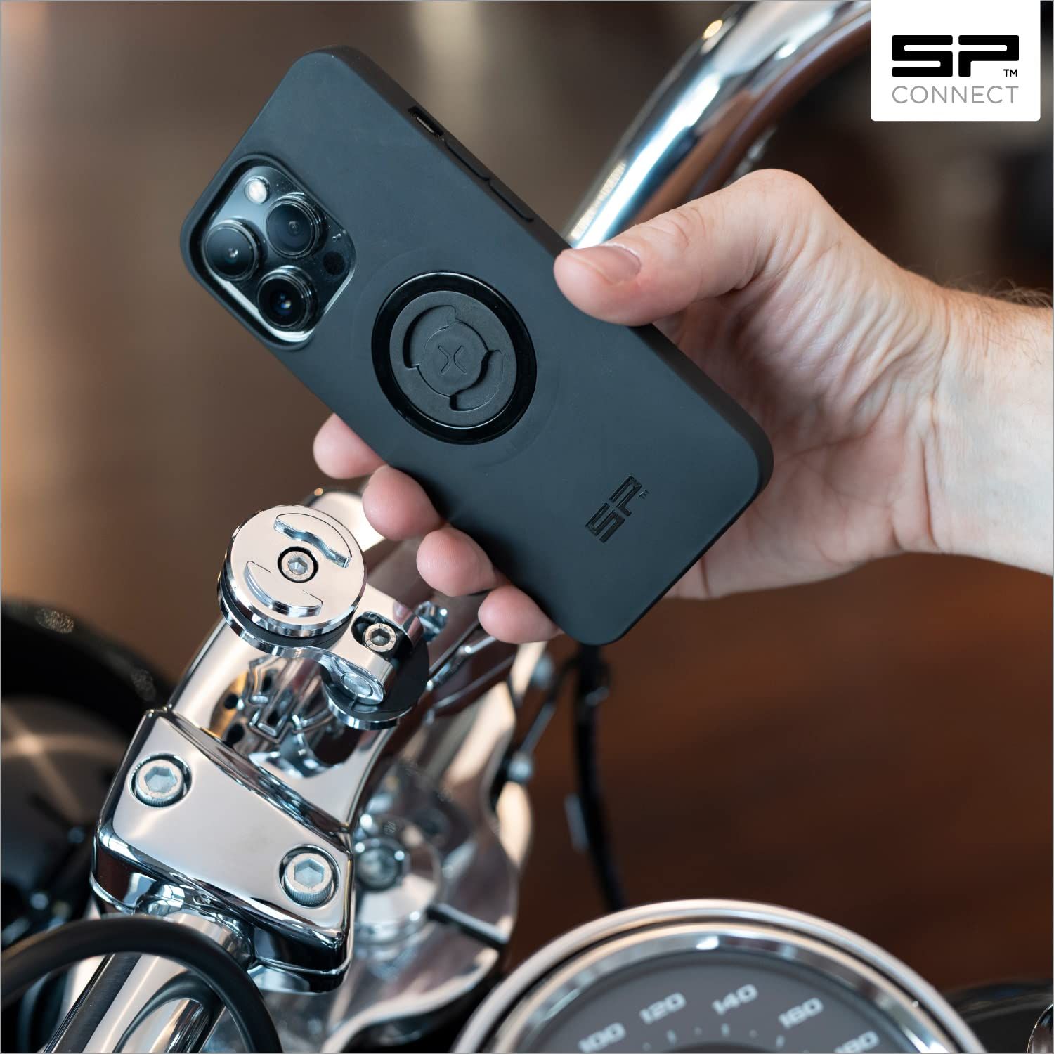 コスメ 数量 エスピーコネクト SP Connect デイトナ バイク スマホホルダー バークランプマウントプロ クロームメッキ 24586 激安販売中！