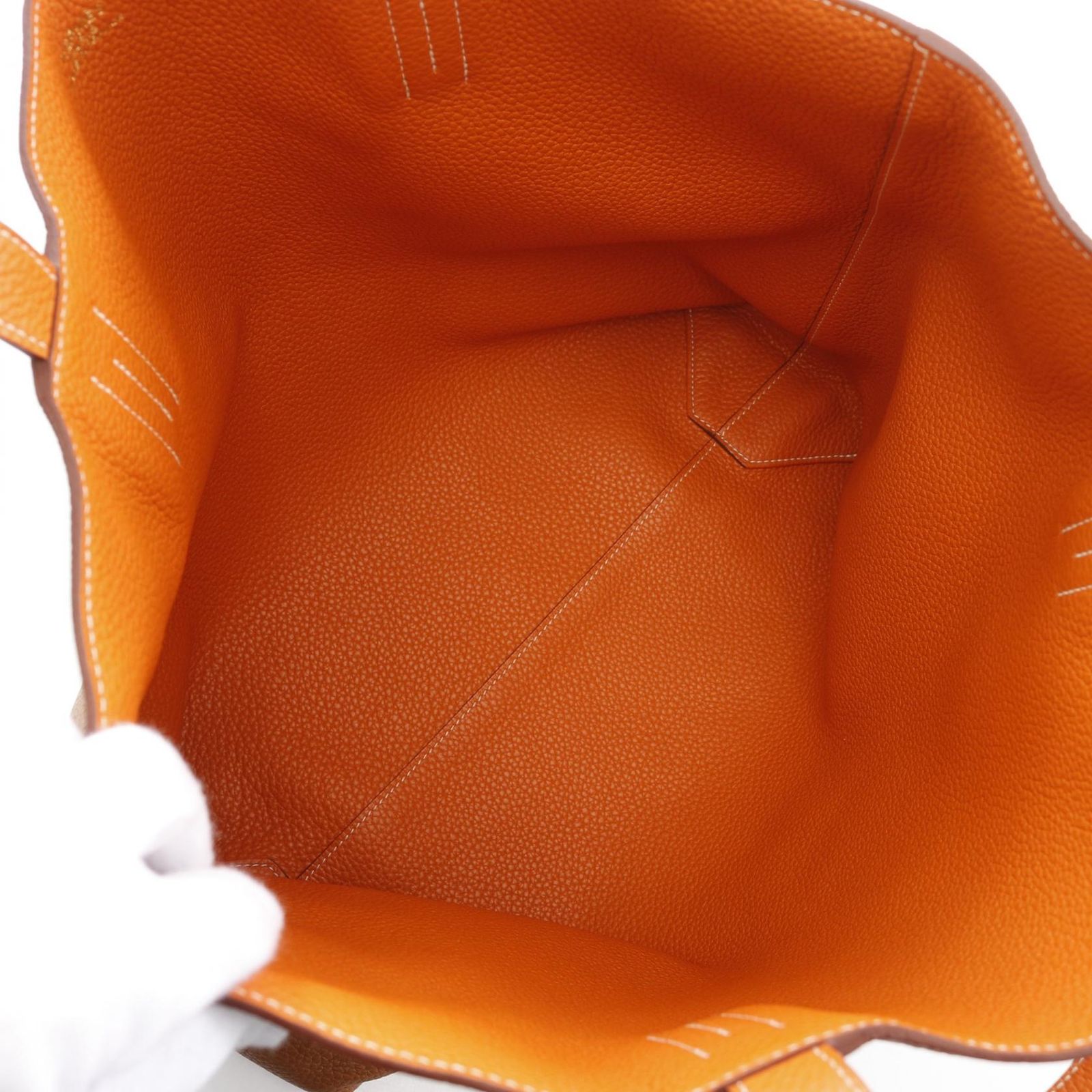 HERMES エルメス ドゥブルセンス 45 ゴールド×オレンジ