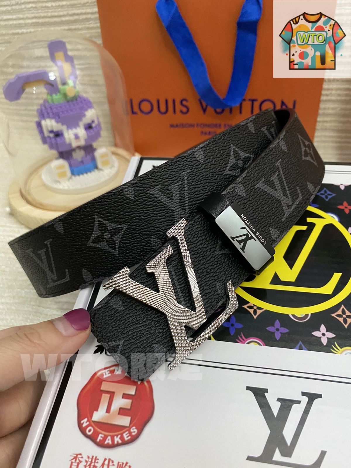 まめLouis Vuitton ベルト ルイ・ヴィトン イニシャル ベルト モノグラム エクリプス