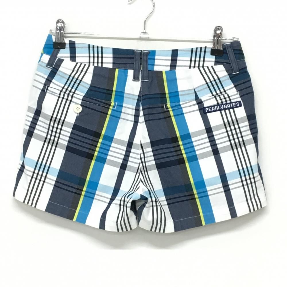 美品パーリーゲイツ ホワイトチェックパンツ 超美品】パーリーゲイツ