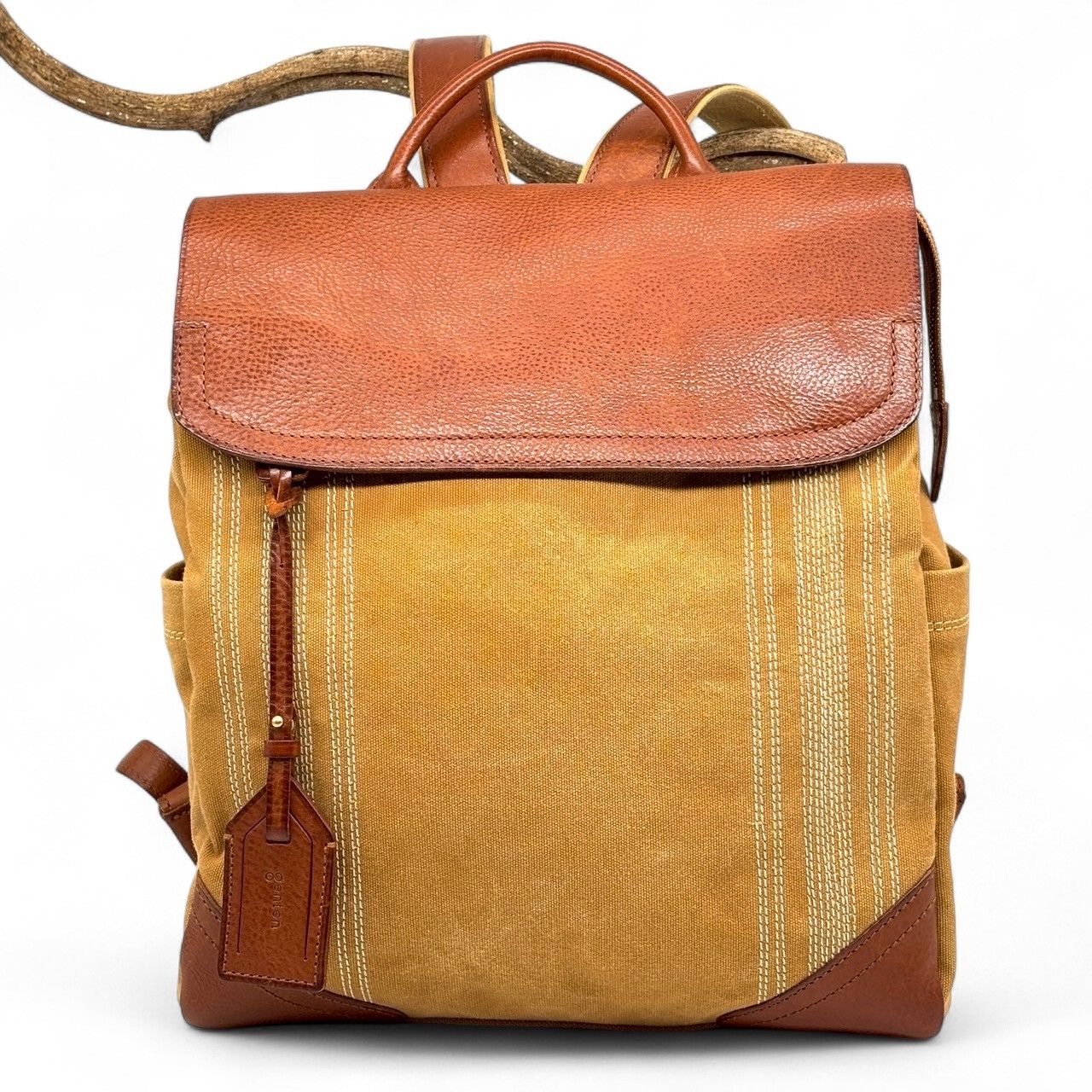 genten A4収納　帆布　レザー　ゲンテン　リュック genten A4収納帆布レザーゲンテンリュック