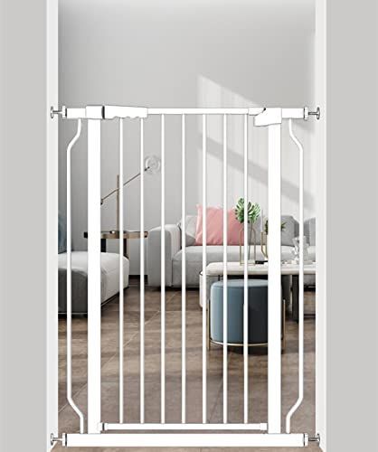 Seogva ベビーゲート ハイタイプ 高さ103cm 拡張フレーム付き 自動ロック 高さ100cm以上つっぱり式 穴開け不要 前後90度開閉 セーフティー安全ゲート 扉開閉式 二重ロック ブラック ホワイト 設置幅75-83cm