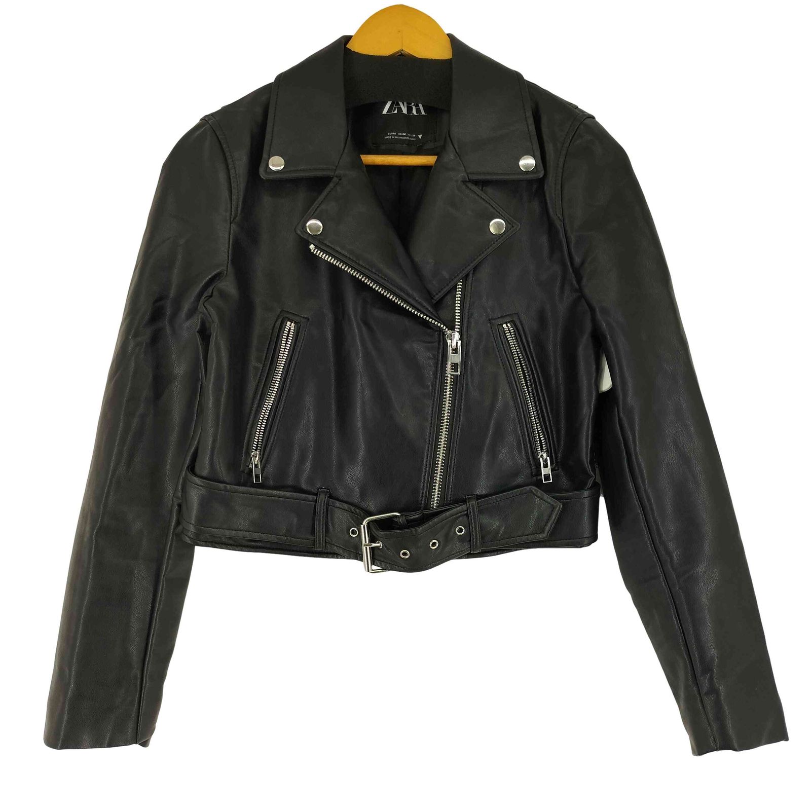 ザラ ZARA フェイクレザー ダブル ライダースジャケット レディース 