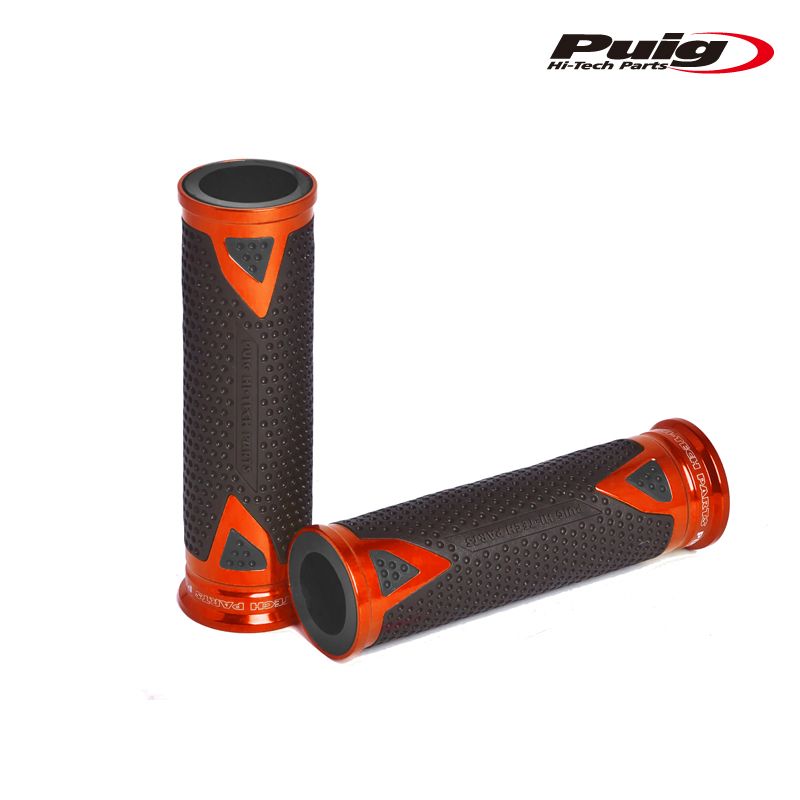 Puig 8191T RADIKAL GRIPS ORANGE 123mm 汎用 ラディカル グリップ プーチ ハンドルバーエンド