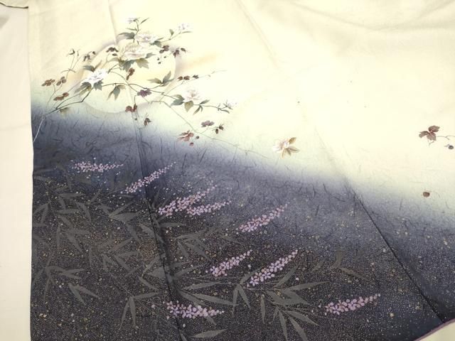 平和屋着物○訪問着 草花 暈し染め 金銀彩 やまと誂製 正絹 逸品