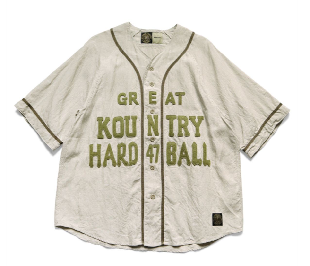 キャピタル ベースボール シャツ サイズ３ Kapital French Linen GREAT KOUNTRY Baseball Shirt