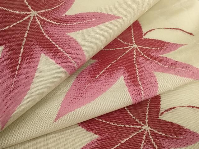 平和屋着物＊夏物　小紋　絽　刺繍　楓文　正絹　逸品　未使用　AABA6570jd 平和屋着物＊夏物 小紋 絽 刺繍 楓文 正絹 逸品 未使用 AABA6570jd 平和