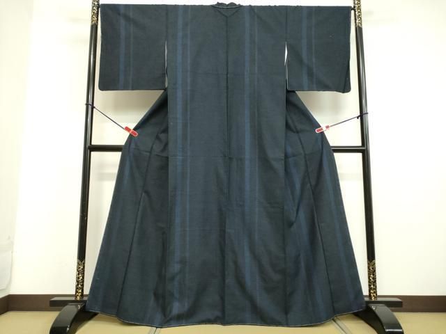 平和屋着物○上質な紬 花織 間道 鈴乃屋扱い 正絹 逸品 AAAZ7663ph