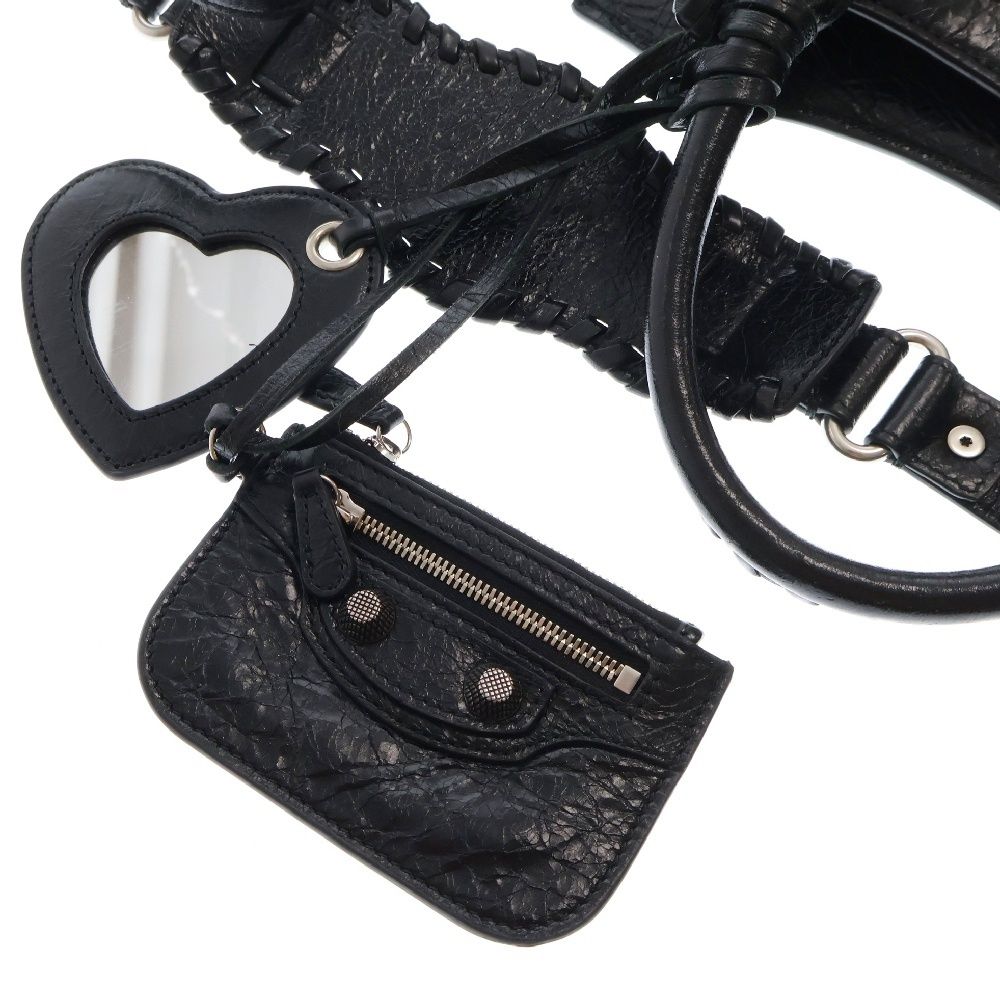 BALENCIAGA ★ ロゴ レザー ハンドバッグ / ブラック BALENCIAGA バレンシアガ ハンドバッグ ショルダー