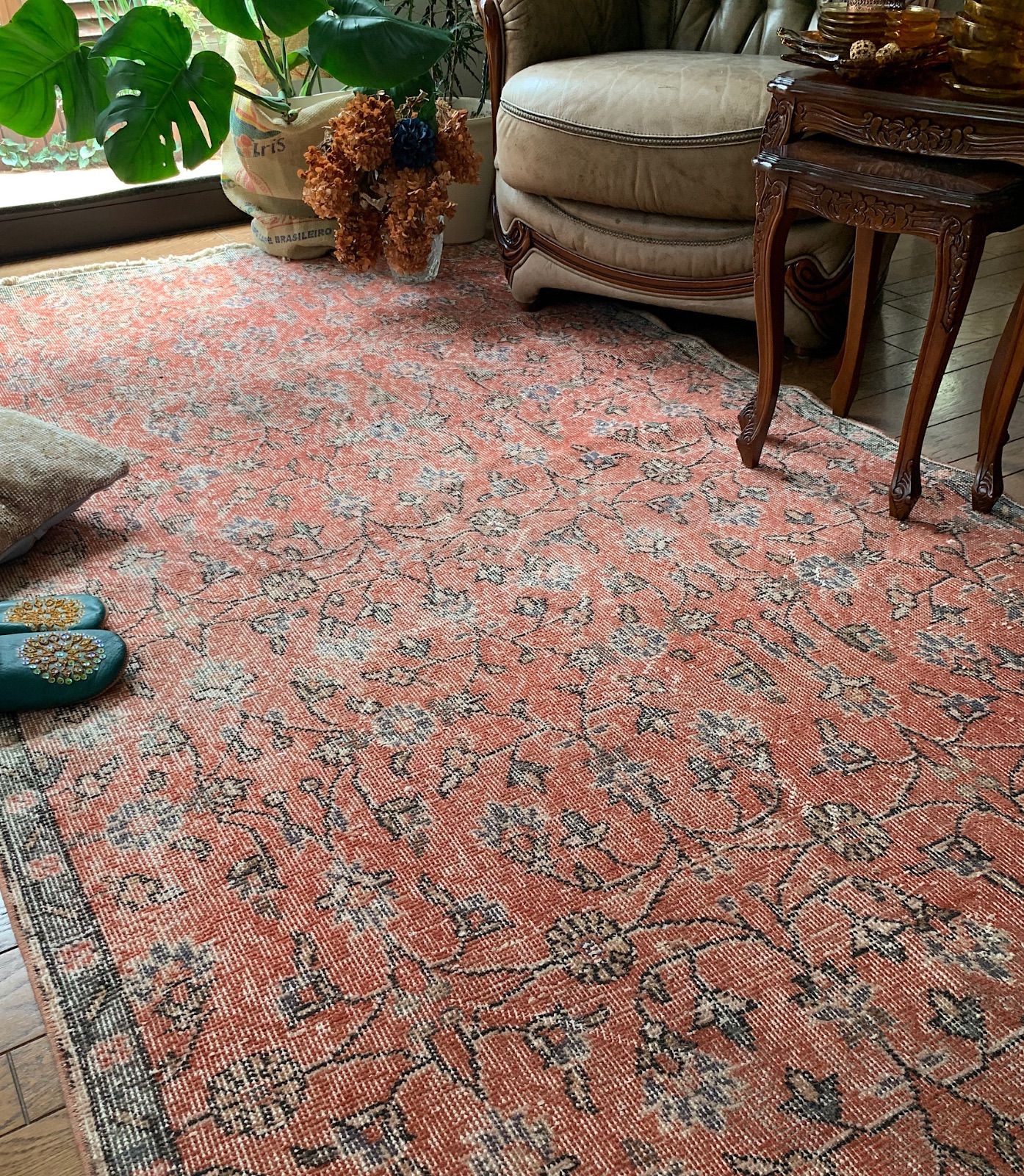 一点物ビンテージラグ（トルコ、アナトリア）オリエンタル花柄170 x 280cm 一点物ビンテージラグ170 x 280 cm（トルコ絨毯、アナトリア