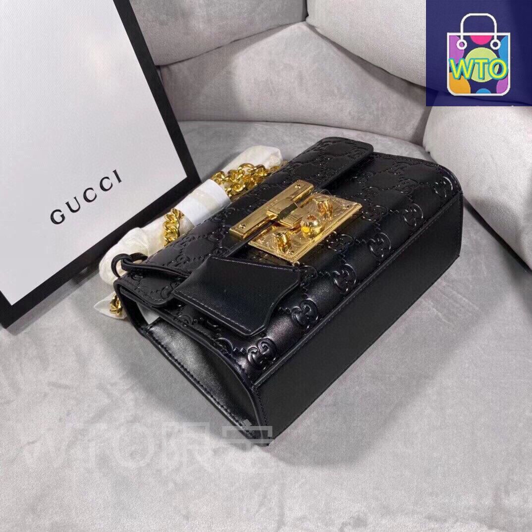 今日特価】GUCCI Padlock ブラック 20x14 チェーンバッグ 送料