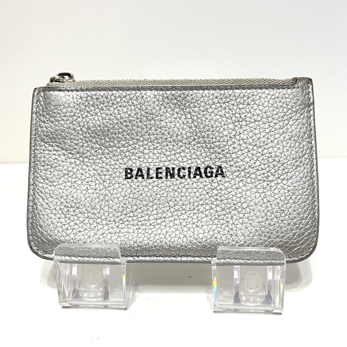 BALENCIAGA(バレンシアガ) コインケース - 637130 シルバー カードケース付き レザー