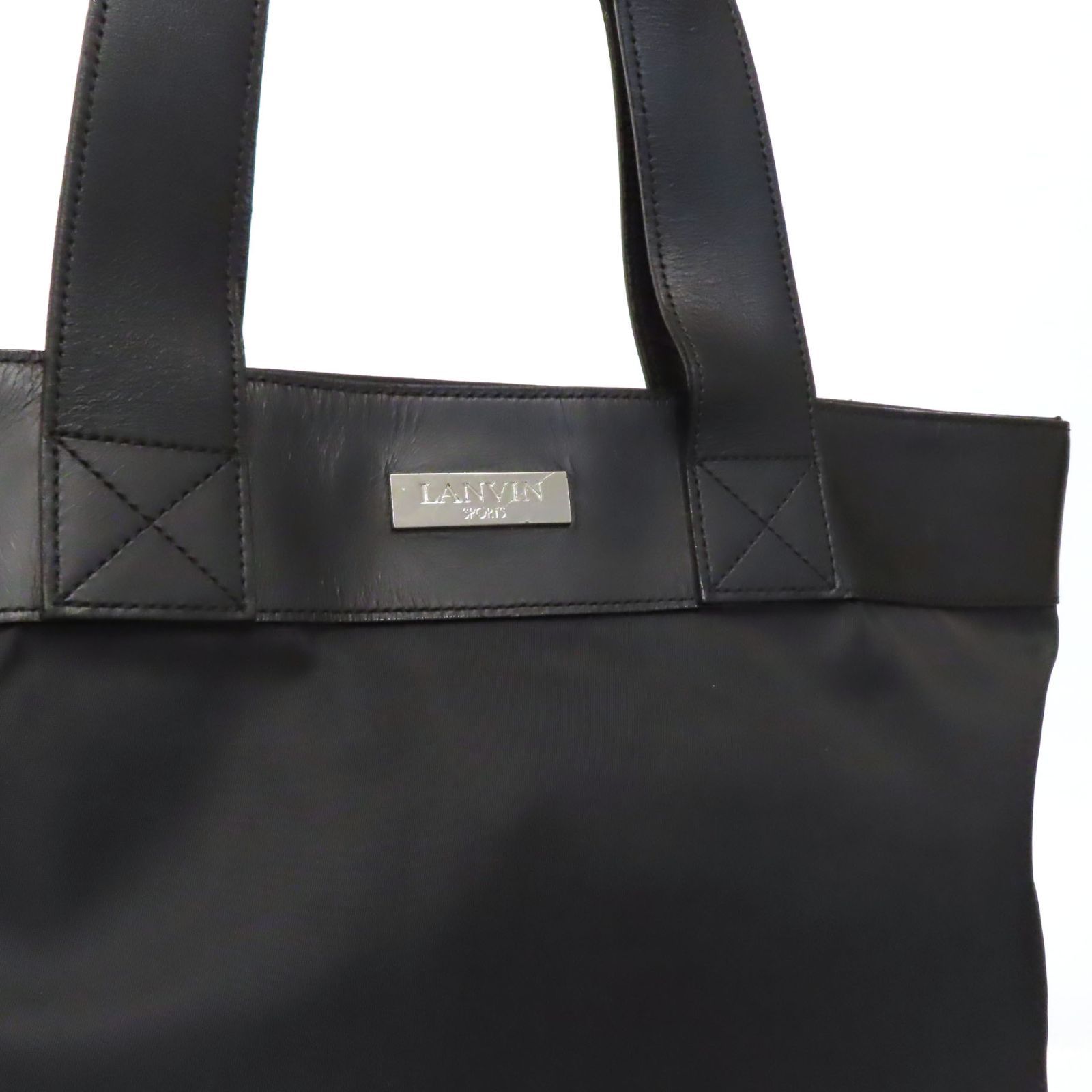 NG25049 美品 LANVIN SPORT ランバンスポーツ ロゴプレート トート 