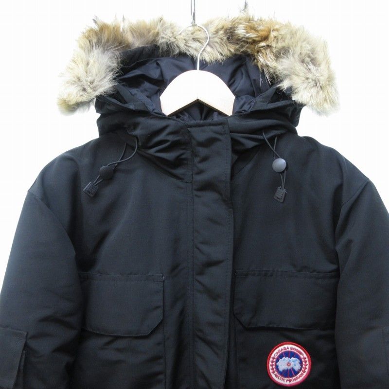 【正規品・美品】カナダグース ジャスパー ダウンコート コヨーテファー 黒 M程 正規品】 カナダグース ジャスパー メンズ ダウン S 濃紺