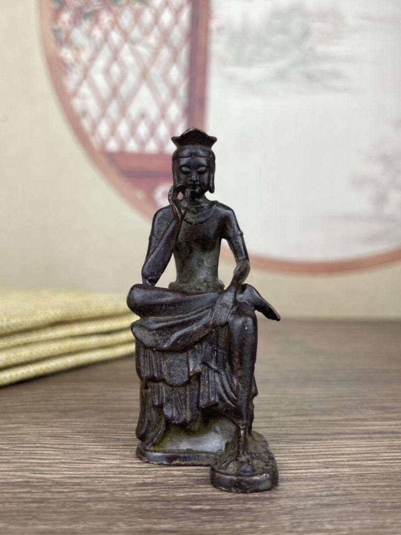 仏教美術 銅製 三面仏 弥勒如来/弥勒菩薩/三蔵法師 仏像 仏教美術 仏像 弥勒菩薩仏像 小仏像 銅製 銅器 - メルカリ