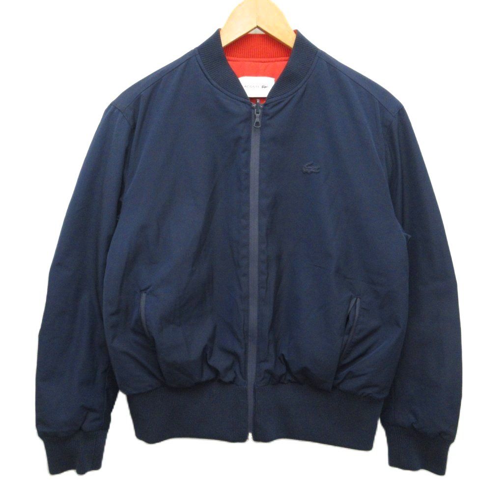 美品！Lacoste ネイビー リバーシブルボンバージャケットMA-1 ラコステ LACOSTE 極美品 リバーシブル MA-1 ボンバージャケット