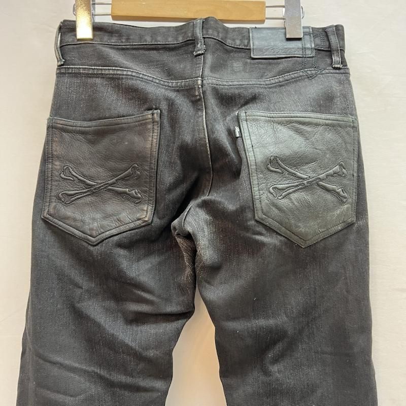 ROEN ロエン パンツ デニム ジーンズ クロスボーン レザーポケット スカル刺繍 デニムパンツ y2k