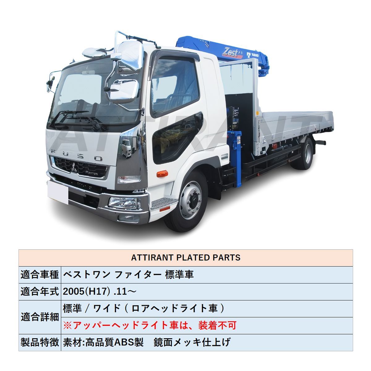 ベストワン ファイター 標準 / ワイド 鏡面メッキ コーナーパネル 左右