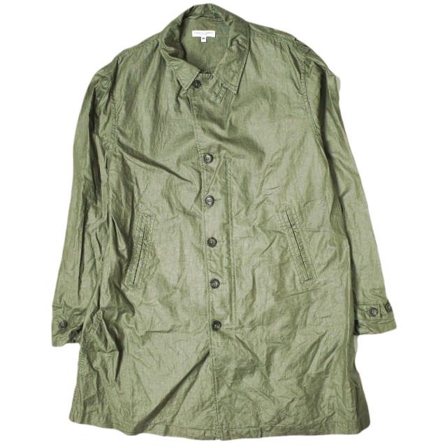 Engineered Garments エンジニアードガーメンツ 17SS アメリカ製 41 Duster Coat Coated Linen コーティングリネン ダスターコート M OLIVE アウター g19280