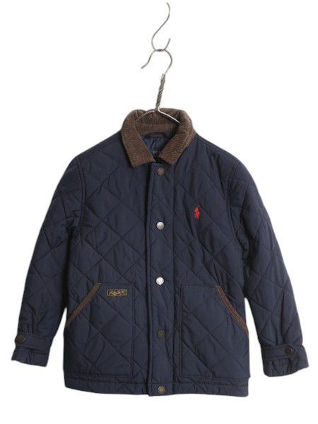 【お得なクーポン配布中!】 ポロ ラルフローレン 中綿 ナイロン キルティング ジャケット キッズ 6歳 120cm 程 古着 ジャンパー ブルゾン コート 子供 子供服 ネイビー