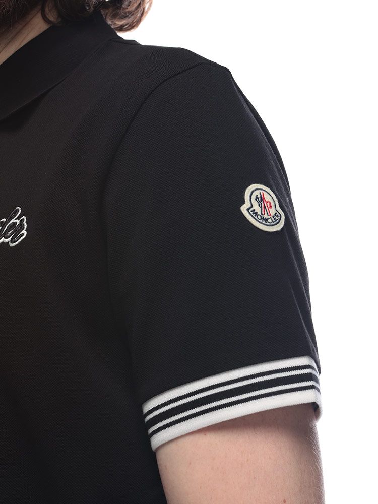 MONCLER (モンクレール) 胸ロゴ刺繍 ライン 半袖 ポロシャツ
