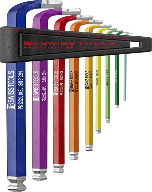 PB SWISS TOOLS マルチアングルレインボー六角レンチセット 2222LH-10RBCN