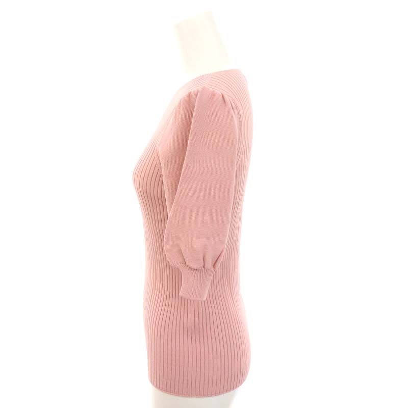 アナイ ANAYI レーヨンナイロンリブパフスリーブプルオーバーニット