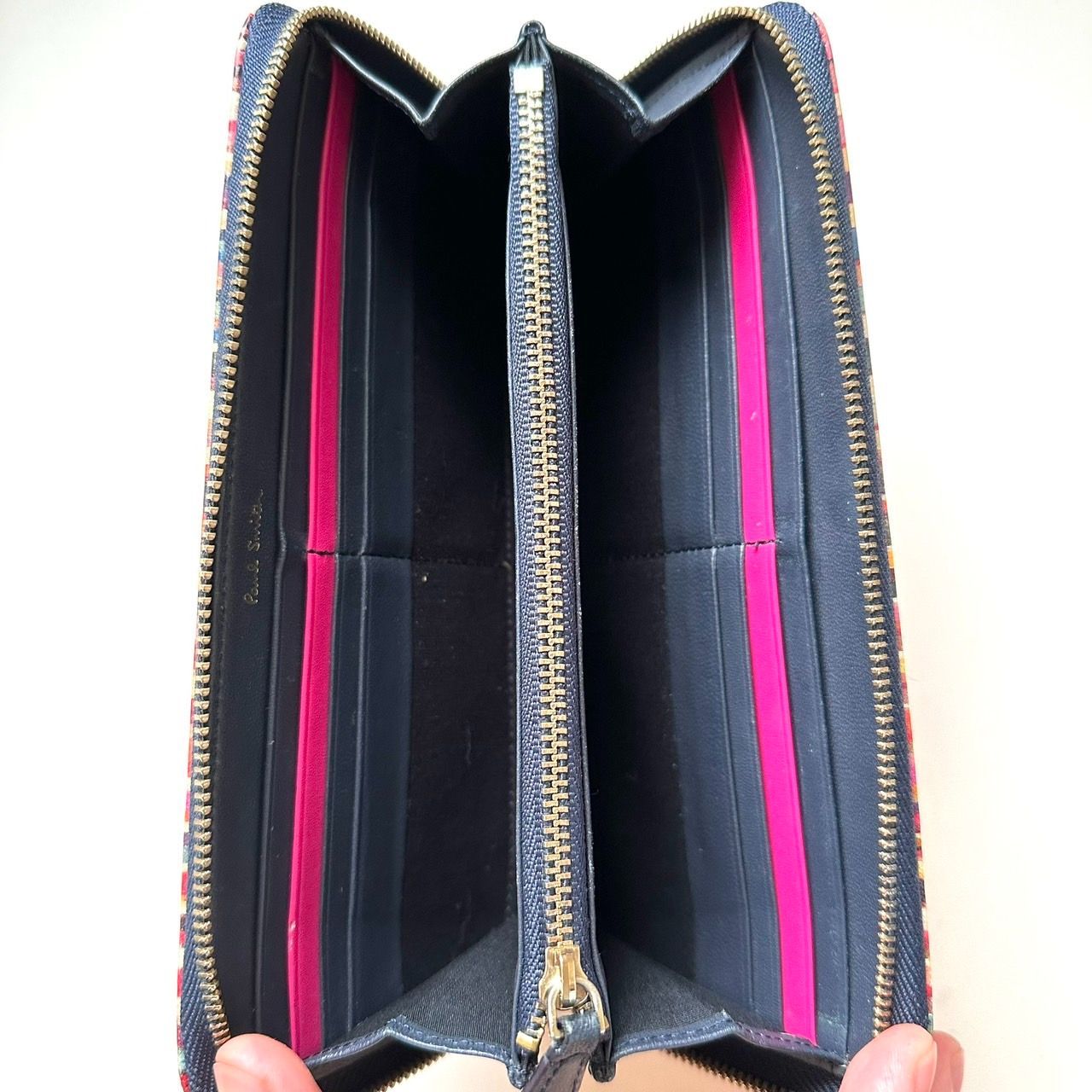 ポールスミス Paul Smith 長財布 クロスオーバーストライプトリム 