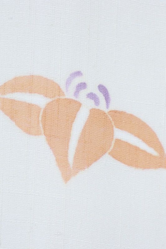 訪問着 新品未使用品 小千谷紬 オフホワイト 紫 ブルー 緑 薄茶 赤