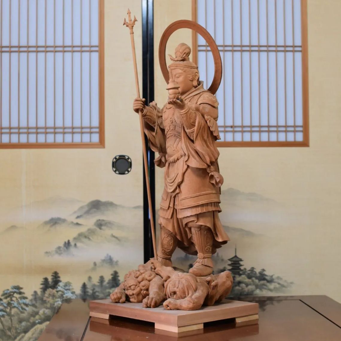 観音像 木製 仏像 黄楊木 （黄楊彫刻『観音菩薩』）
