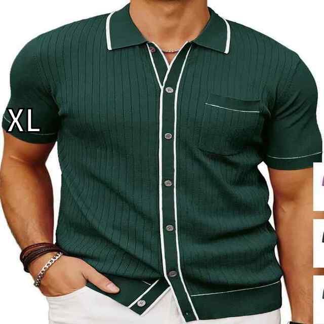 [XL]秋冬 コーデ メンズ  服 シンプル ファッション オシャレ 大人 かっこいい 大きいサイズ ストリート 紳士服  カーディガン セーター 単品 ブレスト 半袖 ビジネス シーン ポロシャツ T シャ