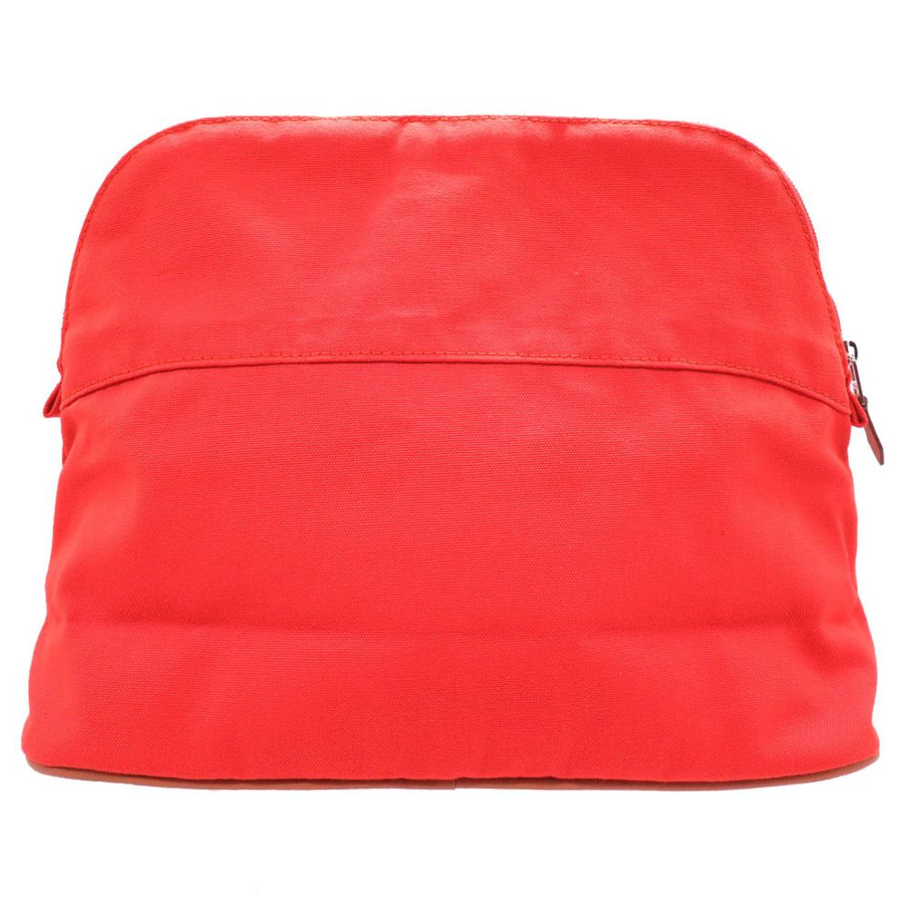 新品同様 エルメス ボリードポーチ 30 GM キャンバス オレンジ ポーチ