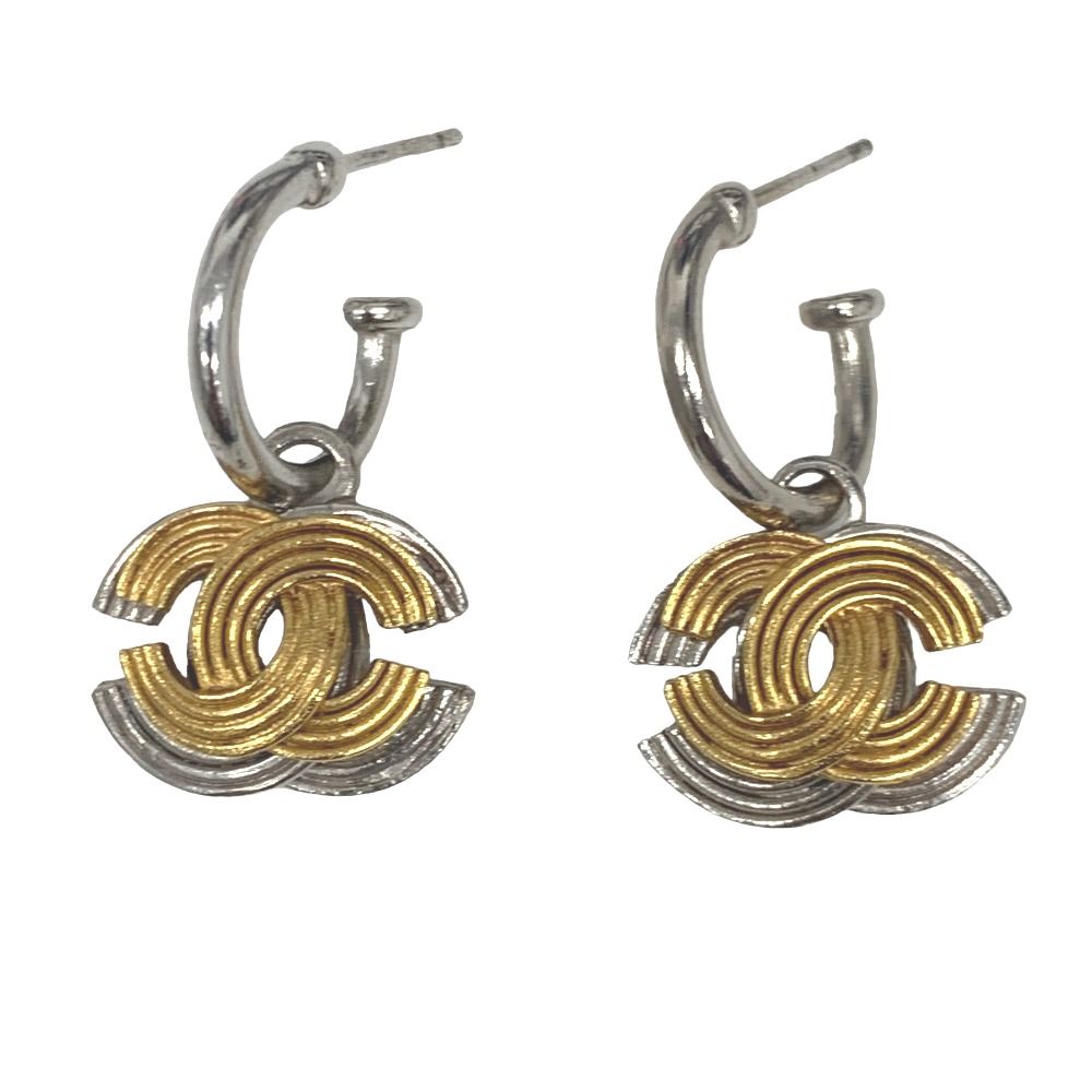 CHANEL シャネル ピアス ココマーク ダブル フープピアス 00A シルバー 