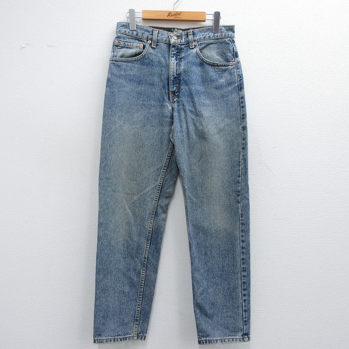 W31|古着 ジーンズ Levis リーバイス 550 メンズ 00s ヒゲ コットン 紺 ネイビー デニム 25may14 ボトムス ジーパン Gパン ロング パ