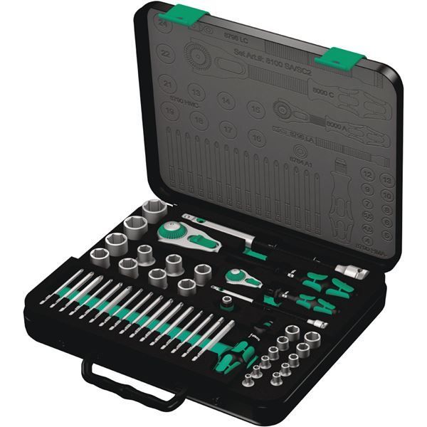 WERA ヴェラ 43点組 Zyklop Speed ラチェット Kraftform ドライバーハンドル ソケットビットセット 収納ケース付 160785 工具