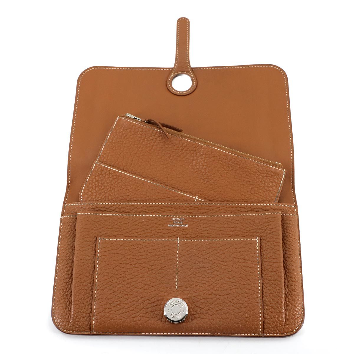 エルメス HERMES ドゴン GM 二つ折り 長財布 トゴ ゴールド □O