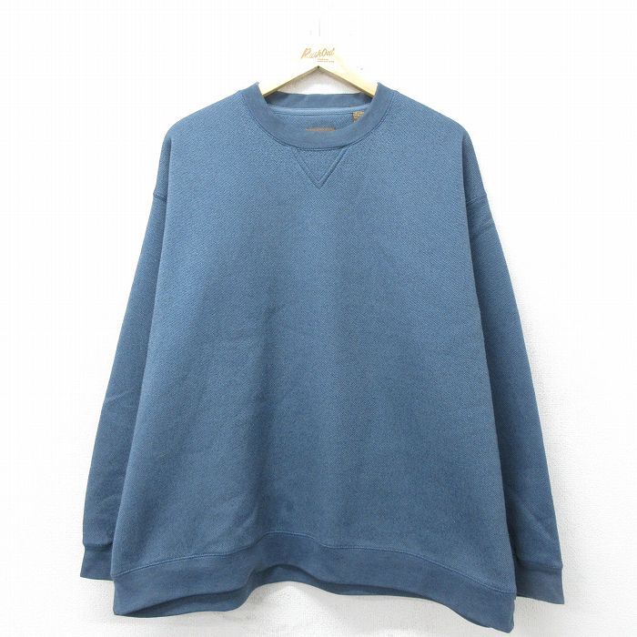 XL/古着 セントジョンズベイ 長袖 スウェット メンズ 無地 大きいサイズ クルーネック 紺 ネイビー 24sep12 中古 スエット トレーナー トッ