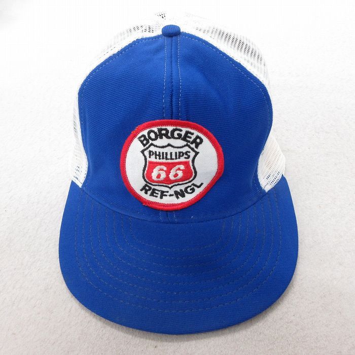 中古 メッシュ キャップ 90s 66 ツートンカラー 青 ブルー